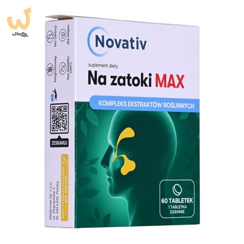 Novativ Na zatoki 60 tabletek powlekanych Novativ Na zatoki 60 tabletek powlekanych