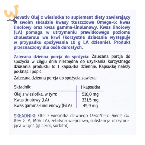 Novativ Olej z wiesiołka 60 kapsułek Novativ Olej z wiesiołka 60 kapsułek