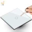 MACLEAN DOTYKOWY WŁĄCZNIK ŚWIATŁA, POJEDYŃCZY, SZKLANY, BIAŁY Z OKRĄGŁYM PRZYCISKIEM WYMIARY 86X86MM MCE702W