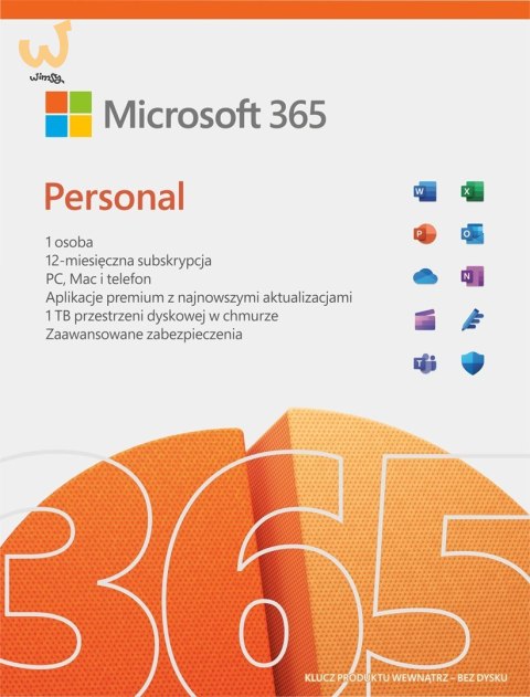 Microsoft 365 Personal PL (1 osoba.; 5 urządzeń ; 12 miesięcy; wersja fizyczna; Polska) (QQ2-01752) Microsoft 365 Personal PL (1 osoba.; 5 urządzeń ; 12 miesięcy; wersja fizyczna; Polska) (QQ2-01752)