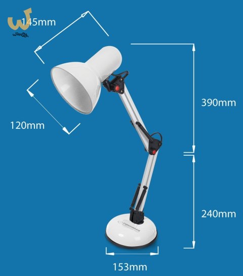 ESPERANZA LAMPKA BIURKOWA E27 AVIOR BIAŁA ELD112W ESPERANZA LAMPKA BIURKOWA E27 AVIOR BIAŁA ELD112W