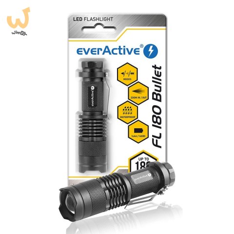 EVERACTIVE LATARKA RĘCZNA DIODOWA (LED) "BULLET" DIODA CREE XP-E2 FL180 EVERACTIVE LATARKA RĘCZNA DIODOWA (LED) "BULLET" DIODA CREE XP-E2 FL180