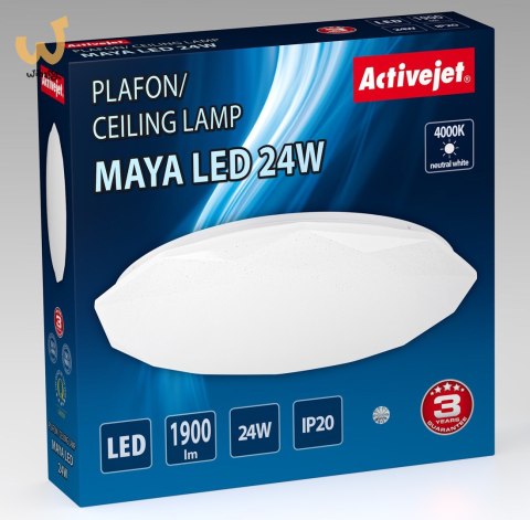 Nowoczesny plafon sufitowy LED Activejet MAYA 24W Nowoczesny plafon sufitowy LED Activejet MAYA 24W