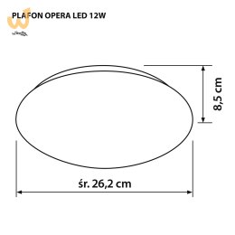 Nowoczesny plafon sufitowy LED Activejet OPERA 12W