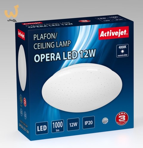 Nowoczesny plafon sufitowy LED Activejet OPERA 12W Nowoczesny plafon sufitowy LED Activejet OPERA 12W