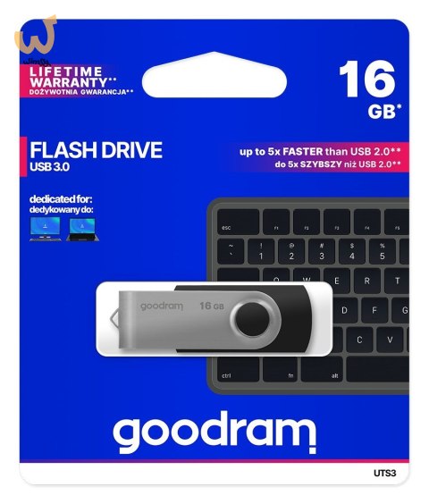 Pendrive GoodRam Twister UTS3-0160K0R11 (16GB; USB 3.0; kolor czarny) Pendrive GoodRam Twister UTS3-0160K0R11 (16GB; USB 3.0; kolor czarny)
