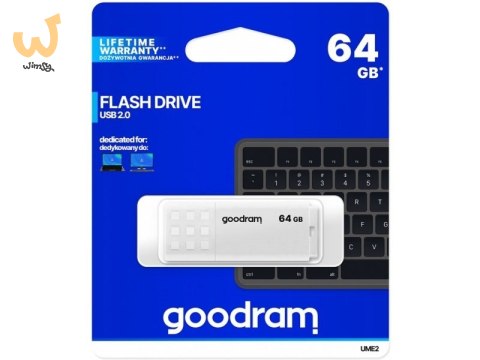 Pendrive GoodRam UME2 UME2-0640W0R11 (64GB; USB 2.0; kolor biały) Pendrive GoodRam UME2 UME2-0640W0R11 (64GB; USB 2.0; kolor biały)
