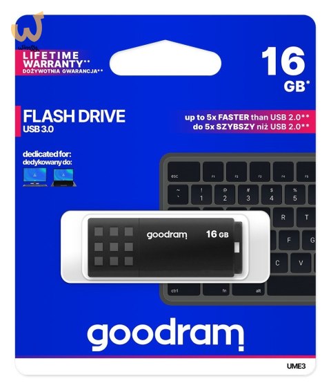 Pendrive GoodRam UME3 UME3-0160K0R11 (16GB; USB 3.0; kolor czarny) Pendrive GoodRam UME3 UME3-0160K0R11 (16GB; USB 3.0; kolor czarny)