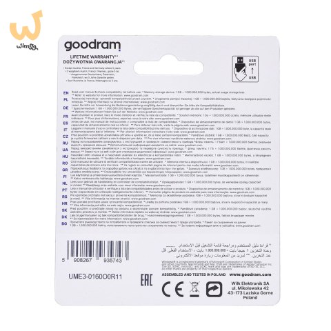Pendrive GoodRam UME3 UME3-0160O0R11 (16GB; USB 3.0; kolor pomarańczowy) Pendrive GoodRam UME3 UME3-0160O0R11 (16GB; USB 3.0; kolor pomarańczowy)