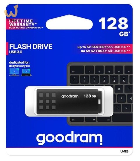 Pendrive GoodRam UME3 UME3-1280K0R11 (128GB; USB 3.0; kolor czarny)