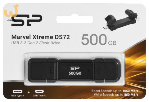SSD Silicon Power DS72 500GB Dual USB-C/USB 3.2 SSD Silicon Power DS72 500GB Dual USB-C/USB 3.2