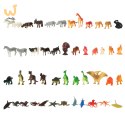 Figurki zwierzęta morskie dzikie zagrodowe dinozaury zestaw mix 48sztuk