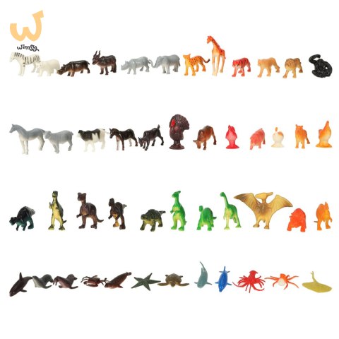 Figurki zwierzęta morskie dzikie zagrodowe dinozaury zestaw mix 48sztuk Figurki zwierzęta morskie dzikie zagrodowe dinozaury zestaw mix 48sztuk