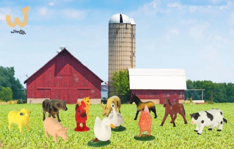 Figurki zwierzęta zagrodowe farma zestaw krowa koń 12szt Figurki zwierzęta zagrodowe farma zestaw krowa koń 12szt