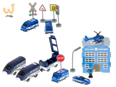 Kolejka elektryczna pociąg policja autka 92 elementy ~300cm Kolejka elektryczna pociąg policja autka 92 elementy ~300cm
