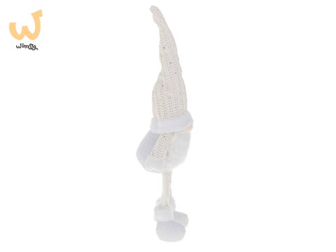 Krasnal skrzat świąteczny z brodą biały 47cm Krasnal skrzat świąteczny z brodą biały 47cm