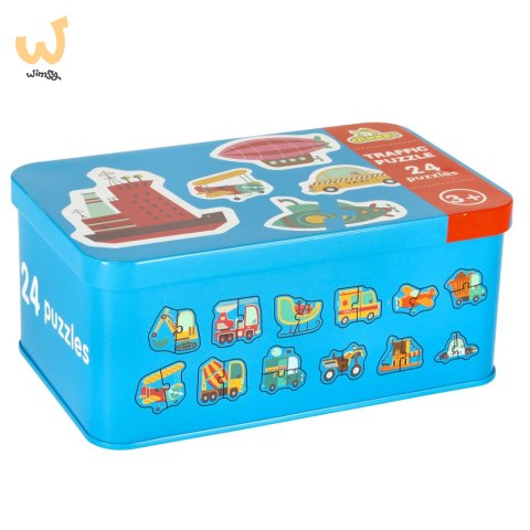 Puzzle w puszce pojazdy 24 puzzle Puzzle w puszce pojazdy 24 puzzle