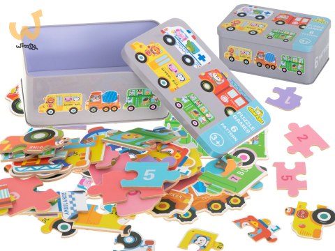 Puzzle w puszce pojazdy 30 puzzli Puzzle w puszce pojazdy 30 puzzli
