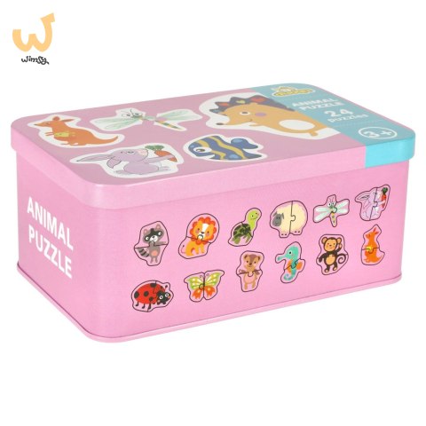 Puzzle w puszce zwierzątka 24 puzzle Puzzle w puszce zwierzątka 24 puzzle