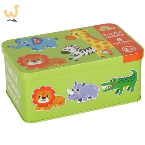 Puzzle w puszce zwierzątka safari 25 puzzli Puzzle w puszce zwierzątka safari 25 puzzli