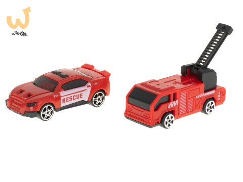 TIR laweta ciężarówka samochód transporter naczepa 2w1 parking resoraki straż pożarna 2 auta czerwone TIR laweta ciężarówka samochód transporter naczepa 2w1 parking resoraki straż pożarna 2 auta czerwone