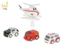 Tor przeszkód interaktywny samochodowy wyścigi parking 4 pojazdy auto radiowóz ambulans helikopter