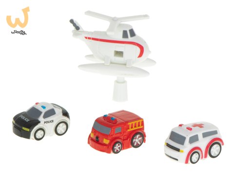 Tor przeszkód interaktywny samochodowy wyścigi parking 4 pojazdy auto radiowóz ambulans helikopter Tor przeszkód interaktywny samochodowy wyścigi parking 4 pojazdy auto radiowóz ambulans helikopter