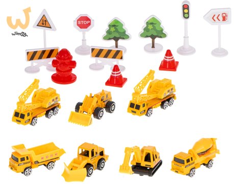 Transporter samolot + 6 aut pojazdy budowlane bok/przód Transporter samolot + 6 aut pojazdy budowlane bok/przód