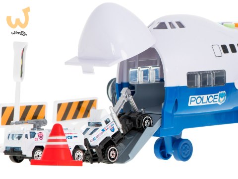 Transporter samolot + 6 aut policja bok/przód Transporter samolot + 6 aut policja bok/przód