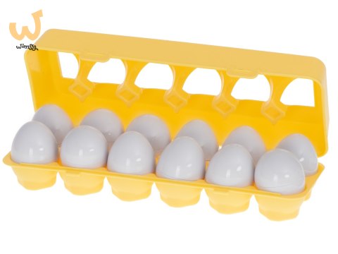Układanka edukacyjna sorter dopasuj kształty cyferki jajka 12 sztuk Układanka edukacyjna sorter dopasuj kształty cyferki jajka 12 sztuk