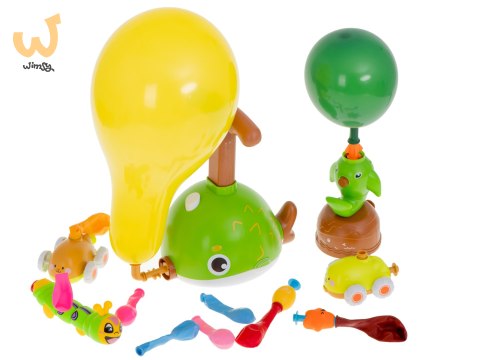 Wyrzutnia balonów samochód aerodynamiczny ryba zestaw 21 elementów Wyrzutnia balonów samochód aerodynamiczny ryba zestaw 21 elementów