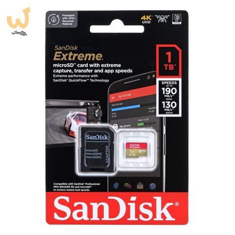 KARTA PAMIĘCI SANDISK EXTREME microSDXC 1 TB 190/130 MB/s A2 C10 V30 UHS-I U3