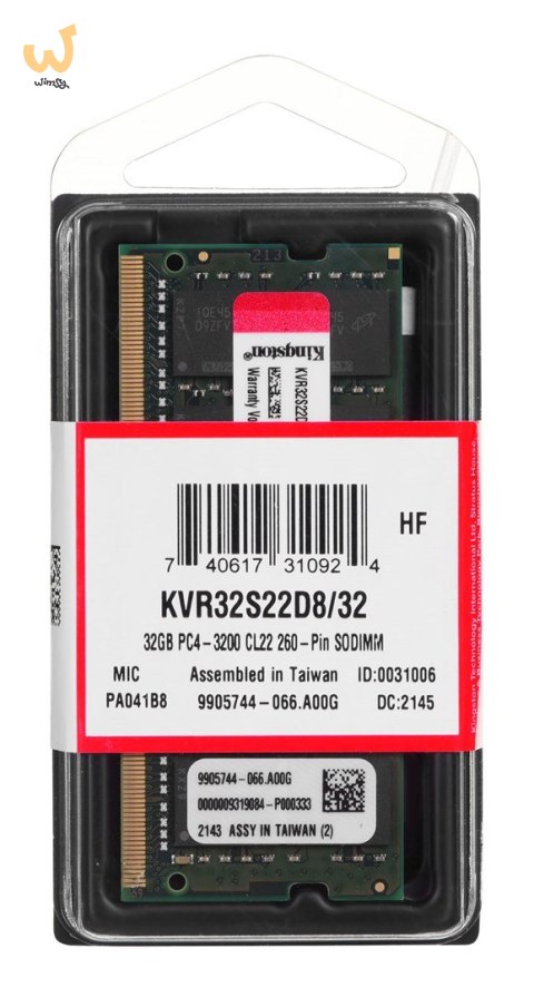 KINGSTON DDR4 SODIMM 32GB 3200MHz CL22 2Rx8 KINGSTON DDR4 SODIMM 32GB 3200MHz CL22 2Rx8