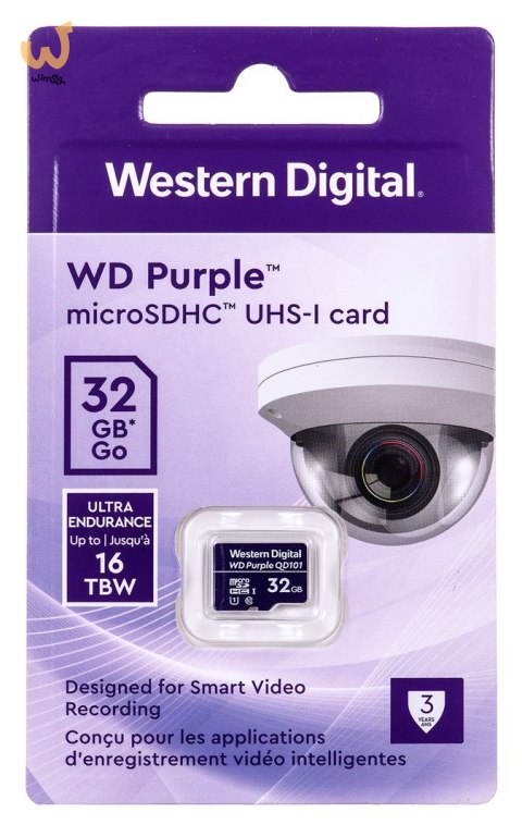 Karta pamięci WD Purple microSDXC WDD032G1P0C (32GB; Class 10, Class U1) Karta pamięci WD Purple microSDXC WDD032G1P0C (32GB; Class 10, Class U1)