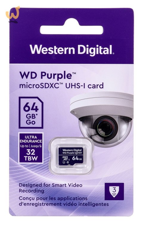 Karta pamięci WD Purple microSDXC WDD064G1P0C (64GB; Class 10, Class U1) Karta pamięci WD Purple microSDXC WDD064G1P0C (64GB; Class 10, Class U1)