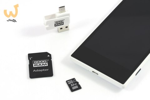 Karta pamięci z adapterem i czytnikiem kart GoodRam All in one M1A4-0320R12 (32GB; Class 10; Adapter, Czytnik kart MicroSDHC, Ka Karta pamięci z adapterem i czytnikiem kart GoodRam All in one M1A4-0320R12 (32GB; Class 10; Adapter, Czytnik kart MicroSDHC, Ka
