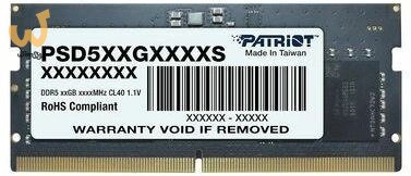 PATRIOT DDR5 32GB 5600MHz SODIMM Signature PATRIOT DDR5 32GB 5600MHz SODIMM Signature