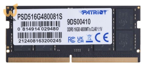 PATRIOT SIGNATURE SO-DIMM DDR5 16GB 4800MHz 1 Rank PATRIOT SIGNATURE SO-DIMM DDR5 16GB 4800MHz 1 Rank