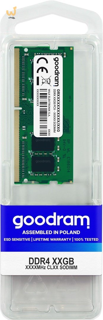 Pamięć GoodRam GR2400S464L17S/8G GR2400S464L17S/8G (DDR4 SO-DIMM; 1 x 8 GB; 2400 MHz; CL17) Pamięć GoodRam GR2400S464L17S/8G GR2400S464L17S/8G (DDR4 SO-DIMM; 1 x 8 GB; 2400 MHz; CL17)