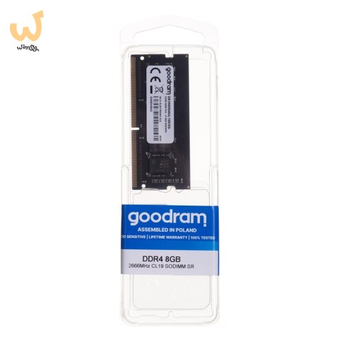 Pamięć GoodRam GR2666S464L19S/8G (DDR4 SO-DIMM; 1 x 8 GB; 2666 MHz; CL19) Pamięć GoodRam GR2666S464L19S/8G (DDR4 SO-DIMM; 1 x 8 GB; 2666 MHz; CL19)
