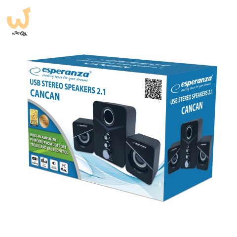 ESPERANZA GŁOŚNIKI 2.1 USB CANCAN EP153 ESPERANZA GŁOŚNIKI 2.1 USB CANCAN EP153