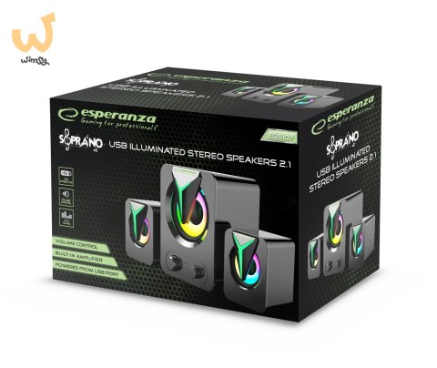 ESPERANZA GŁOŚNIKI 2.1 USB LED RAINBOW SOPRANO EGS107 ESPERANZA GŁOŚNIKI 2.1 USB LED RAINBOW SOPRANO EGS107