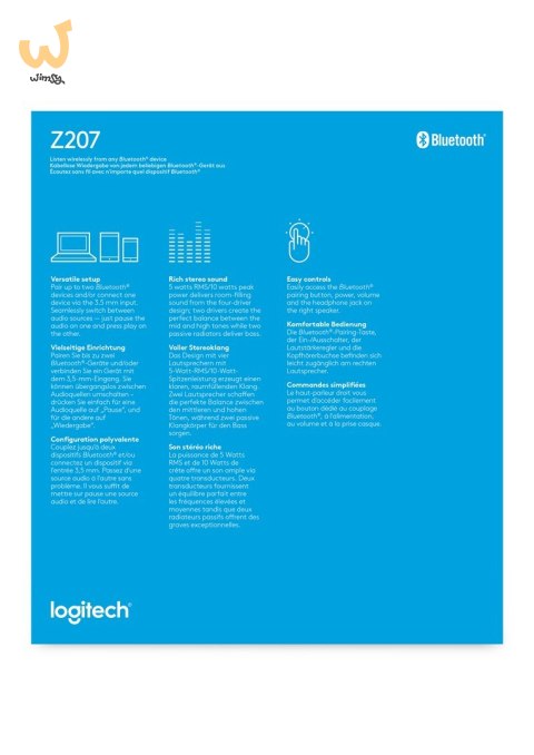 Głośniki Logitech Z207 White Głośniki Logitech Z207 White