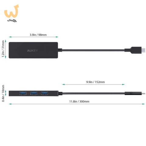 AUKEY CB-C64 HUB USB-C SLIM 4XUSB 3.1 5GBPS OTB AUKEY CB-C64 HUB USB-C SLIM 4XUSB 3.1 5GBPS OTB