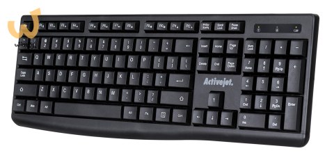 Activejet K-3803SW Klawiatura bezprzewodowa zasilanie baterią 1x 1,5V AAA czarna Activejet K-3803SW Klawiatura bezprzewodowa zasilanie baterią 1x 1,5V AAA czarna