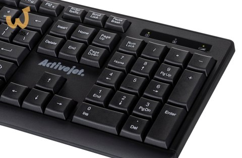 Activejet K-3803SW Klawiatura bezprzewodowa zasilanie baterią 1x 1,5V AAA czarna Activejet K-3803SW Klawiatura bezprzewodowa zasilanie baterią 1x 1,5V AAA czarna