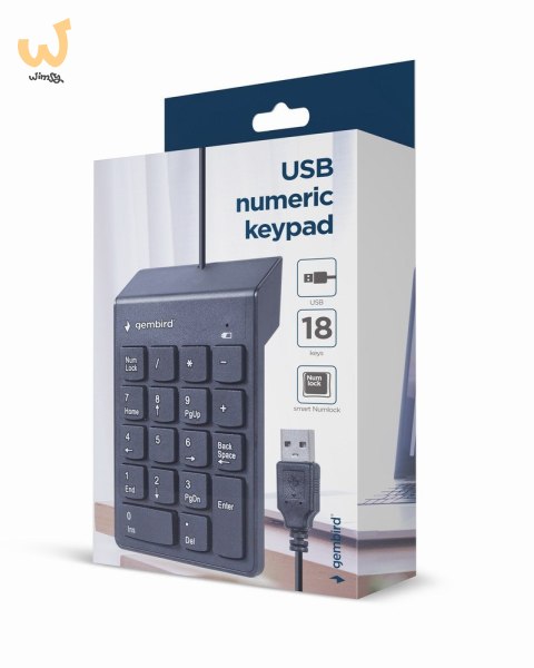 GEMBIRD KLAWIATURA NUMERYCZNA KPD-U-03 USB, US LAYOUT, 18 KLAWISZY, CZARNA GEMBIRD KLAWIATURA NUMERYCZNA KPD-U-03 USB, US LAYOUT, 18 KLAWISZY, CZARNA