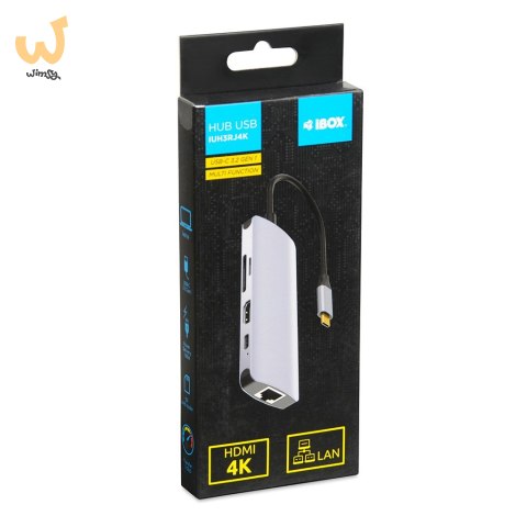 IBOX HUB USB IUH3RJ4K USB3.2 LAN HDMI 4K PD100W IBOX HUB USB IUH3RJ4K USB3.2 LAN HDMI 4K PD100W
