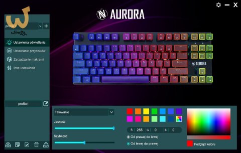 KLAWIATURA I-BOX AURORA K-2R RGB, MECHANICZNA, BLUE SWITCH, GAMING KLAWIATURA I-BOX AURORA K-2R RGB, MECHANICZNA, BLUE SWITCH, GAMING