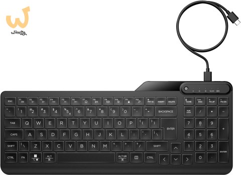 Klawiatura HP 400 Backlit Wired Keyboard przewodowa czarna 7N7C0AA Klawiatura HP 400 Backlit Wired Keyboard przewodowa czarna 7N7C0AA